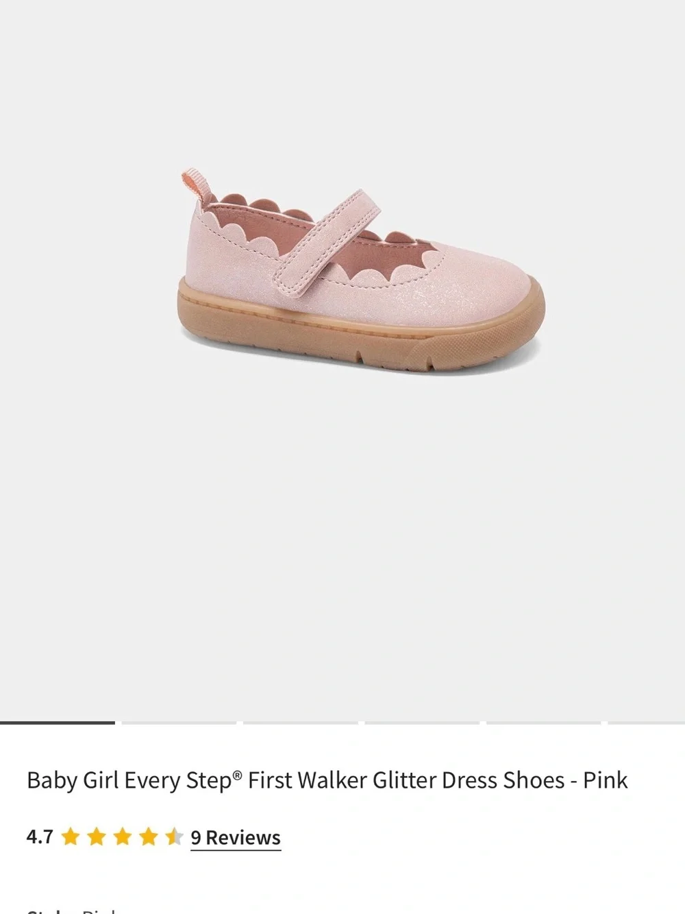 Carters Baby Girl Every Step First Walker shoes NWOT